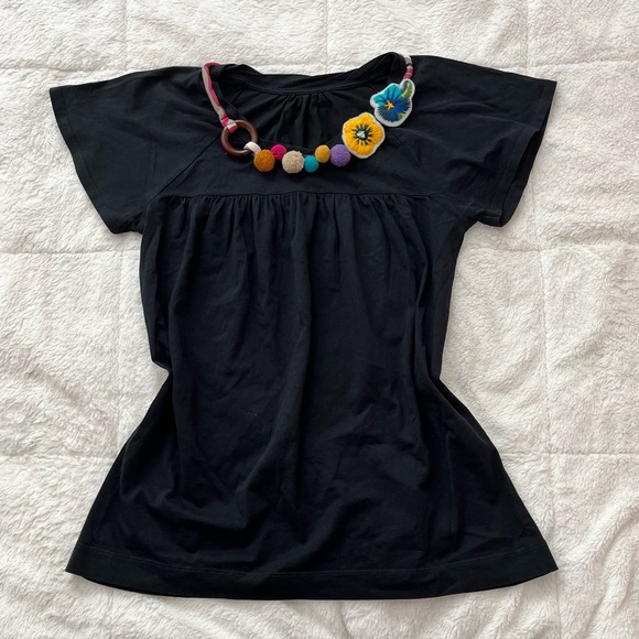 Black Tee with Accessory Detailing - Picture 1 of 3